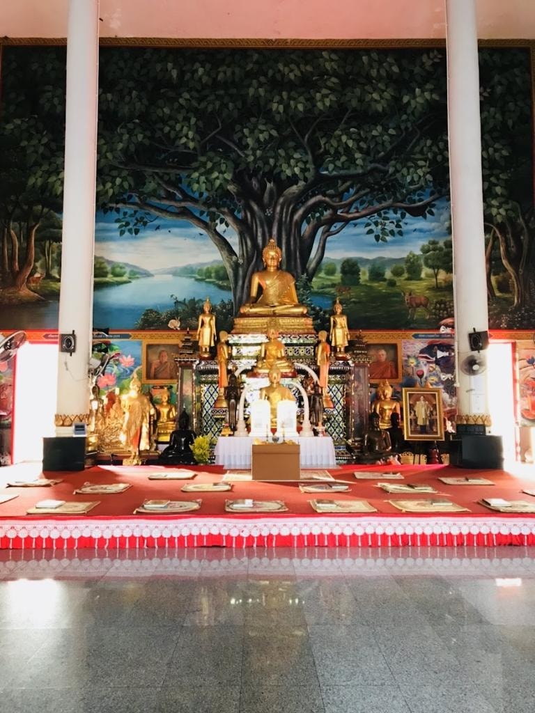 Buddhist temple interior in Chiang Mai, Thailand