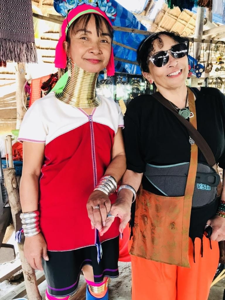 GypsyFay with a Kayan woman in Mae Hong Son, Thailand